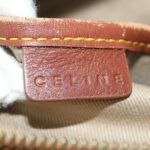 CELINE Macadam Canvas Shoulder Bag Beige Brown  ar7069
