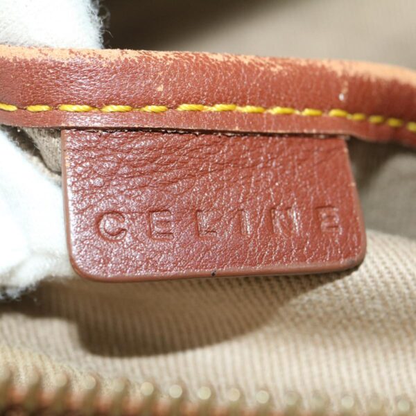 CELINE Macadam Canvas Shoulder Bag Beige Brown  ar7069
