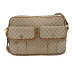 CELINE Macadam Canvas Shoulder Bag Beige Brown  ar7069