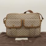 CELINE Macadam Canvas Shoulder Bag Beige Brown  ar7069