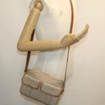 CELINE Macadam Canvas Shoulder Bag Beige Brown  ar7069