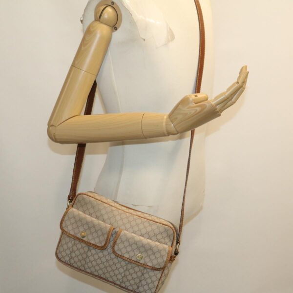 CELINE Macadam Canvas Shoulder Bag Beige Brown  ar7069