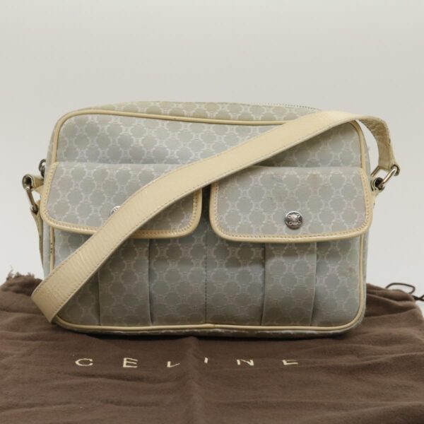 CELINE Macadam Canvas Shoulder Bag Light Blue  ar7070