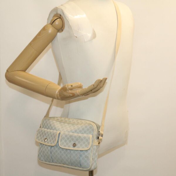 CELINE Macadam Canvas Shoulder Bag Light Blue  ar7070