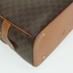 CELINE Macadam Canvas Hand Bag PVC Leather Brown  ar7121