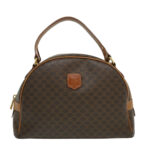 CELINE Macadam Canvas Hand Bag PVC Leather Brown  ar7121