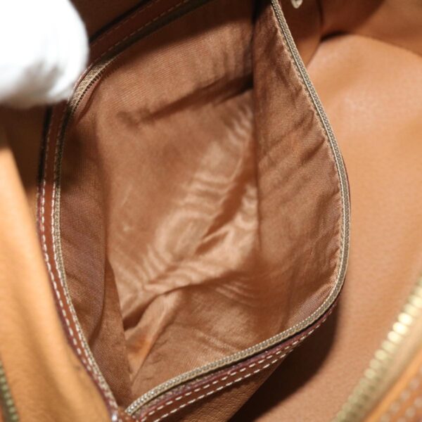 CELINE Macadam Canvas Hand Bag PVC Leather Brown  ar7121
