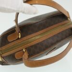 CELINE Macadam Canvas Hand Bag PVC Leather Brown  ar7121