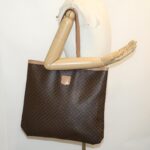 CELINE Macadam Canvas Tote Bag Brown  ar7191