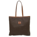 CELINE Macadam Canvas Tote Bag Brown  ar7192