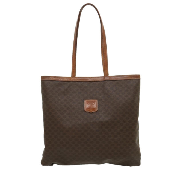 CELINE Macadam Canvas Tote Bag Brown  ar7192