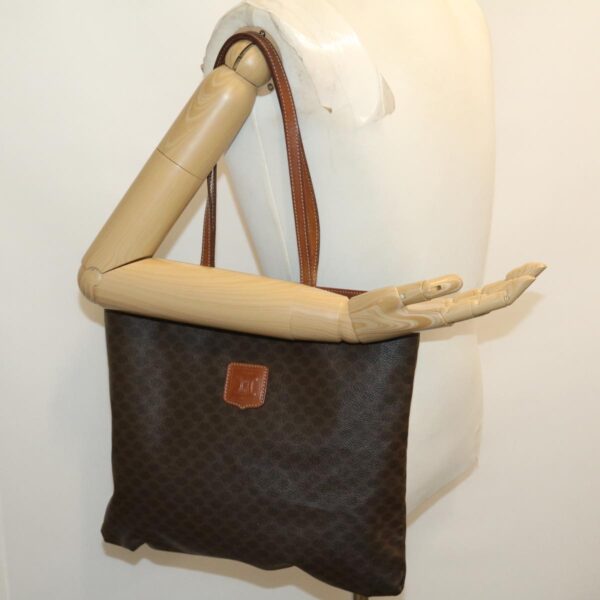 CELINE Macadam Canvas Tote Bag Brown  ar7192