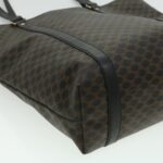 CELINE Macadam Canvas Tote Bag Black  ar7450