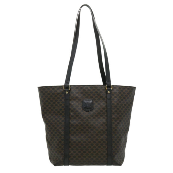 CELINE Macadam Canvas Tote Bag Black  ar7450
