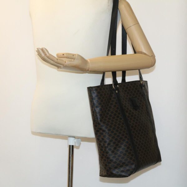 CELINE Macadam Canvas Tote Bag Black  ar7450
