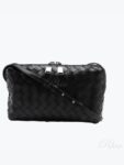 Bottega Veneta Intrecciato Leather Mini Cross Bag Black