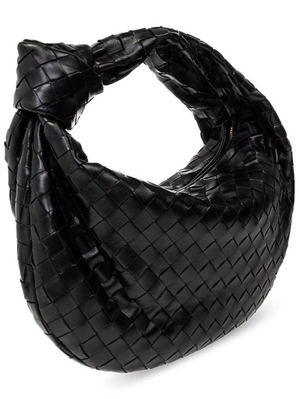 Bottega Veneta Teen Jodie Intrecciato Leather Tote Bag Black