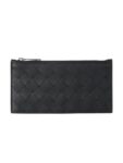 Bottega Veneta Intrecciato Zipper Card Wallet Black