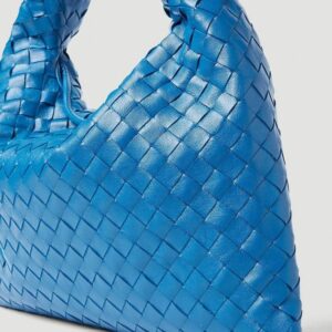 Bottega Veneta Intrecciato Small Hop Tote Bag Blue