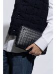 Bottega Veneta Bottega Veneta Leather Handbag, Men's, Navy Blue