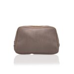 CHRISTIAN DIOR Vintage Beige Logo Canvas Cosmetic Bag Purse