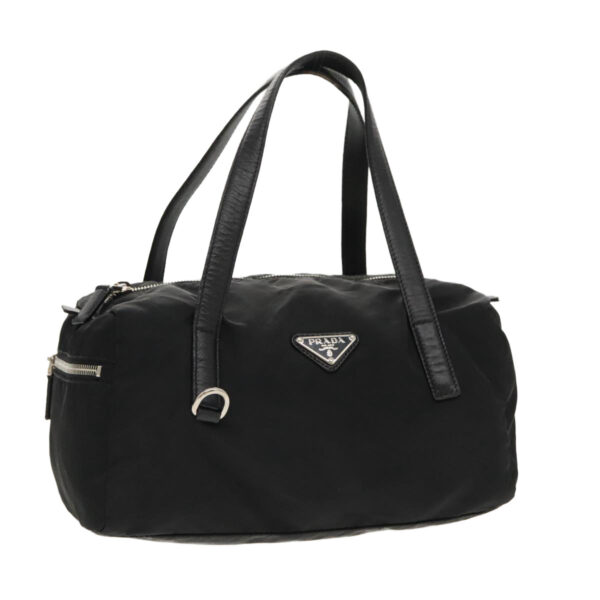 PRADA Hand Bag Nylon Black Silver  bs18963