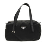 PRADA Hand Bag Nylon Black Silver  bs18963