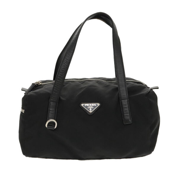 PRADA Hand Bag Nylon Black Silver  bs18963