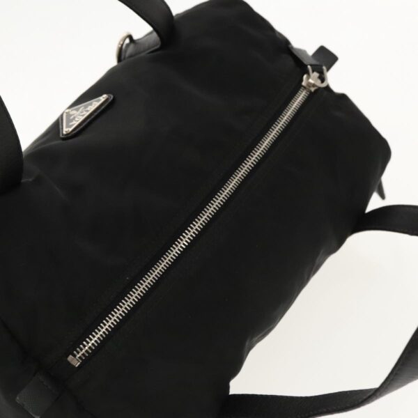 PRADA Hand Bag Nylon Black Silver  bs18963