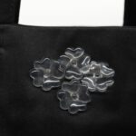 PRADA Hand Bag Satin Black Silver  bs18965