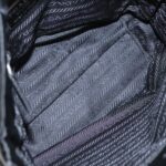 PRADA Hand Bag Satin Black Silver  bs18965