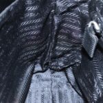 PRADA Hand Bag Satin Black Silver  bs18965