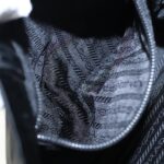 PRADA Hand Bag Satin Black Silver  bs18965