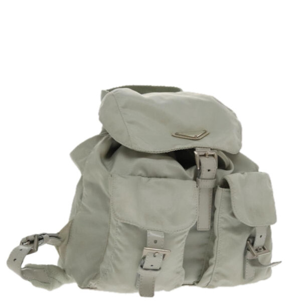 PRADA Backpack Nylon Gray Silver  bs18981