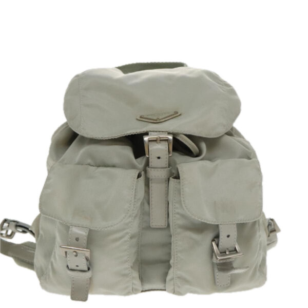 PRADA Backpack Nylon Gray Silver  bs18981