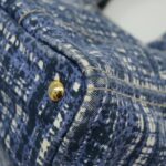 PRADA Canapa GM Hand Bag Canvas Blue Gold  bs18982