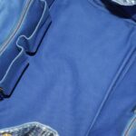 PRADA Canapa GM Hand Bag Canvas Blue Gold  bs18982