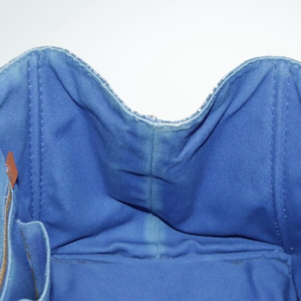 PRADA Canapa GM Hand Bag Canvas Blue Gold  bs18982