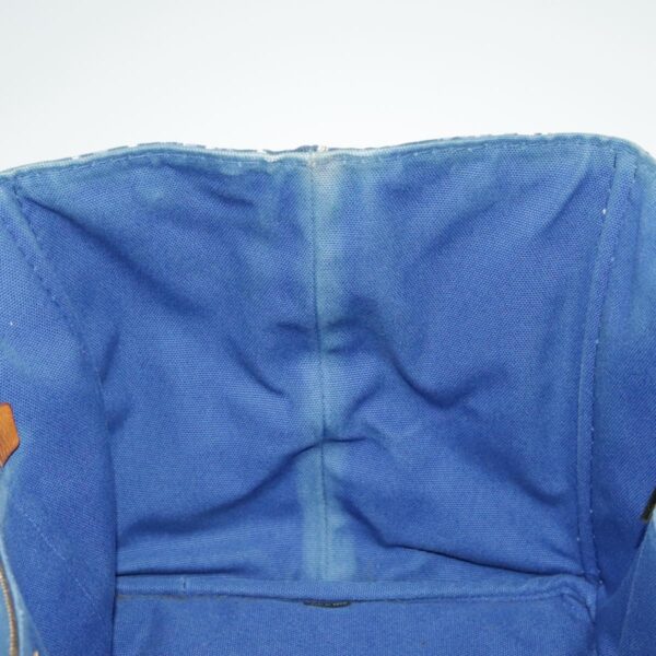 PRADA Canapa GM Hand Bag Canvas Blue Gold  bs18982