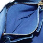 PRADA Canapa GM Hand Bag Canvas Blue Gold  bs18982