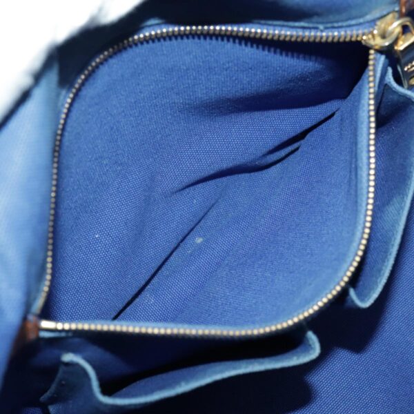PRADA Canapa GM Hand Bag Canvas Blue Gold  bs18982