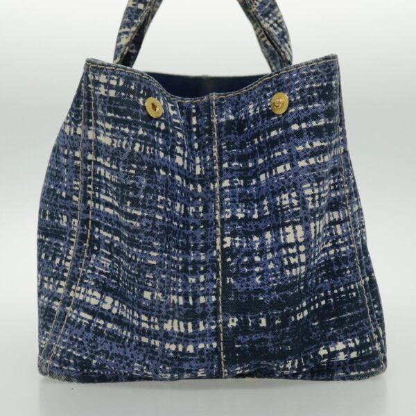 PRADA Canapa GM Hand Bag Canvas Blue Gold  bs18982