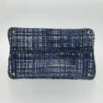 PRADA Canapa GM Hand Bag Canvas Blue Gold  bs18982