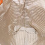 PRADA Tote Bag Canvas Leather Beige Orange Silver  bs19186