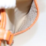PRADA Tote Bag Canvas Leather Beige Orange Silver  bs19186