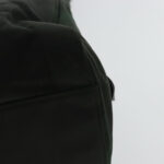 PRADA Chain Shoulder Bag Nylon Leather Khaki Dark Brown Silver  bs19187