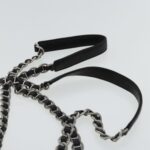 PRADA Chain Shoulder Bag Nylon Leather Khaki Dark Brown Silver  bs19187