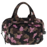 PRADA Hand Bag Canvas Pink Silver  bs19229
