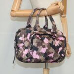 PRADA Hand Bag Canvas Pink Silver  bs19229