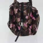 PRADA Hand Bag Canvas Pink Silver  bs19229